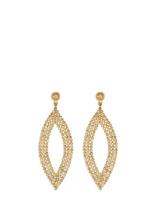 Main View - Click To Enlarge - AISHWARYA - Diamond 18k gold cutout marquise drop earrings