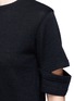 Detail View - Click To Enlarge - SONG FOR THE MUTE - Split sleeve wool knit T-shirt
