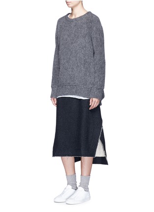 Figure View - Click To Enlarge - SONG FOR THE MUTE - Oversized raglan sleeve knit effect sweater