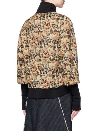 Back View - Click To Enlarge - SONG FOR THE MUTE - Floral jacquard cropped bomber jacket