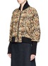 Front View - Click To Enlarge - SONG FOR THE MUTE - Floral jacquard cropped bomber jacket
