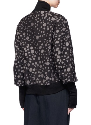 Back View - Click To Enlarge - SONG FOR THE MUTE - 'Lunar' moon print cropped bomber jacket
