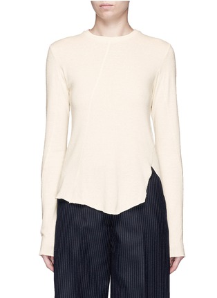 Main View - Click To Enlarge - SONG FOR THE MUTE - Asymmetric raw silk knit sweater