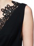 Detail View - Click To Enlarge - SELF-PORTRAIT - 'Ebony' lace trim maxi crepe dress