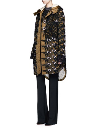 Figure View - Click To Enlarge - SELF-PORTRAIT - Floral guipure lace parka jacket