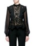 Main View - Click To Enlarge - SELF-PORTRAIT - Guipure lace insert lace-up peplum top