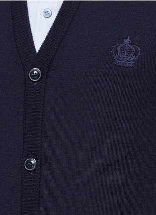 Detail View - Click To Enlarge - - - Crown embroidery wool cardigan