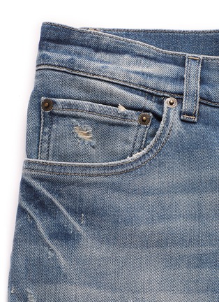  - - - 'Stretch 14' slim fit light wash distressed jeans