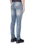 Back View - Click To Enlarge - - - 'Stretch 14' slim fit light wash distressed jeans