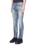 Front View - Click To Enlarge - - - 'Stretch 14' slim fit light wash distressed jeans