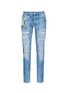Main View - Click To Enlarge - - - 'Gold 14' regular fit distressed and embroidered jeans