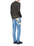Figure View - Click To Enlarge - - - 'Gold 14' regular fit distressed and embroidered jeans