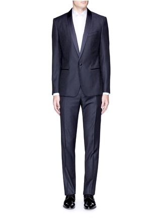 Main View - Click To Enlarge - - - 'Martini' satin trim wool jacquard tuxedo suit