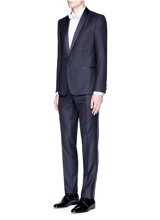 Figure View - Click To Enlarge - - - 'Martini' satin trim wool jacquard tuxedo suit