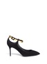 Main View - Click To Enlarge - 73426 - 'Lucrezia' metallic ankle strap suede pumps