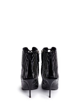 Back View - Click To Enlarge - 73426 - 'Lucrezia' crystal patent leather lace-up boots