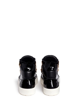 Back View - Click To Enlarge - 73426 - 'May London' patent leather lace-up high top sneakers