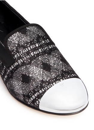 Detail View - Click To Enlarge - 73426 - 'Dalila' metal toe lace glitter loafers