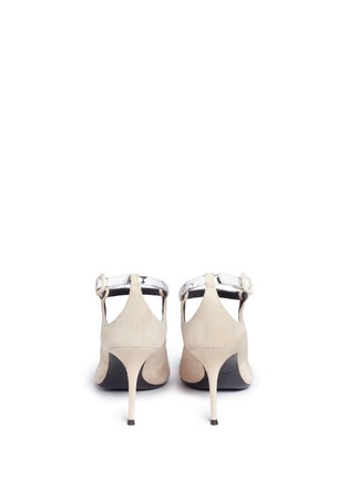 Back View - Click To Enlarge - 73426 - 'Lucrezia' metallic ankle strap suede pumps