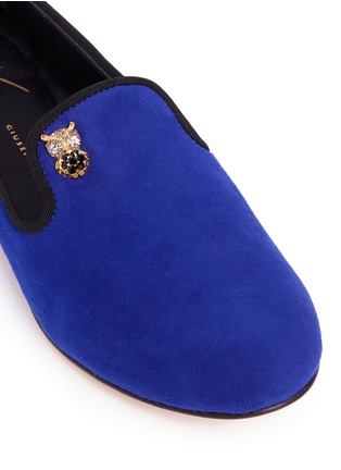 Detail View - Click To Enlarge - 73426 - LC-871326220-FLAT DALILA SUEDE LOAFER W OWL ORNAMENT