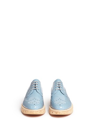Front View - Click To Enlarge - CHURCH'S - 'Keely' cork sole patent leather brogue derbies