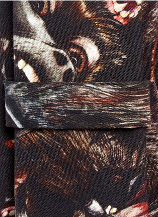 Detail View - Click To Enlarge - GIVENCHY - Monkey print cotton tie