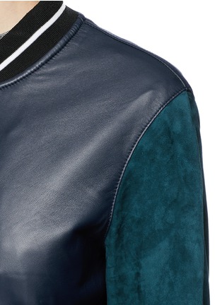 Detail View - Click To Enlarge - RAG & BONE - 'Alix' colourblock leather suede bomber jacket