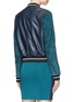 Back View - Click To Enlarge - RAG & BONE - 'Alix' colourblock leather suede bomber jacket
