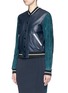Front View - Click To Enlarge - RAG & BONE - 'Alix' colourblock leather suede bomber jacket