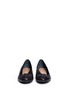 Front View - Click To Enlarge - TORY BURCH - 'Lowell 2' metal logo perforated leather flats