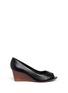 Main View - Click To Enlarge - TORY BURCH - 'Lowell' perforated leather wedge pumps