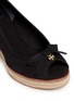 Detail View - Click To Enlarge - TORY BURCH - 'Jackie' canvas espadrille wedge peep toe pumps