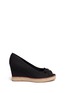 Main View - Click To Enlarge - TORY BURCH - 'Jackie' canvas espadrille wedge peep toe pumps