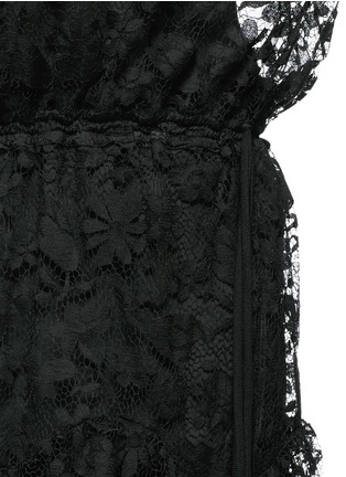Detail View - Click To Enlarge - CHLOÉ - Off-shoulder floral lace drawstring dress