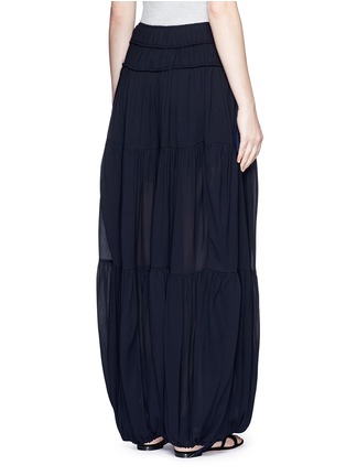 Back View - Click To Enlarge - CHLOÉ - Drawstring wide leg crepe harem pants