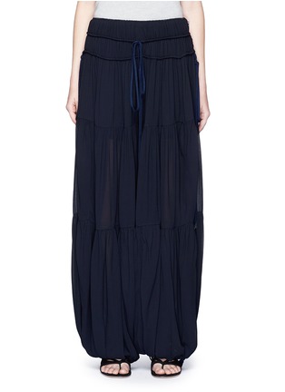 Main View - Click To Enlarge - CHLOÉ - Drawstring wide leg crepe harem pants