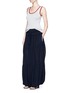 Figure View - Click To Enlarge - CHLOÉ - Drawstring wide leg crepe harem pants