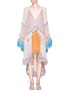 Main View - Click To Enlarge - CHLOÉ - Rainbow silk crépon tassel drawstring poncho dress