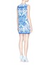 Back View - Click To Enlarge - - - Maiolica print brocade shift dress