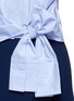 Detail View - Click To Enlarge - MO&CO. EDITION 10 - Tie front stripe cropped shirt