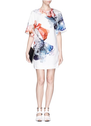 Detail View - Click To Enlarge - MO&CO. EDITION 10 - Digital floral print crepe T-shirt dress