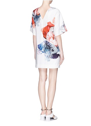 Back View - Click To Enlarge - MO&CO. EDITION 10 - Digital floral print crepe T-shirt dress