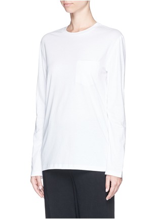 Front View - Click To Enlarge - T BY ALEXANDER WANG - Patch pocket welded seam long sleeve T-shirt