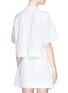 Back View - Click To Enlarge - T BY ALEXANDER WANG - Boxy cropped cotton Oxford shirt