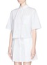 Front View - Click To Enlarge - T BY ALEXANDER WANG - Boxy cropped cotton Oxford shirt