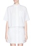 Main View - Click To Enlarge - T BY ALEXANDER WANG - Boxy cropped cotton Oxford shirt