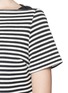 Detail View - Click To Enlarge - T BY ALEXANDER WANG - Leather trim boatneck twist stripe top