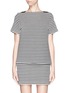 Main View - Click To Enlarge - T BY ALEXANDER WANG - Leather trim boatneck twist stripe top