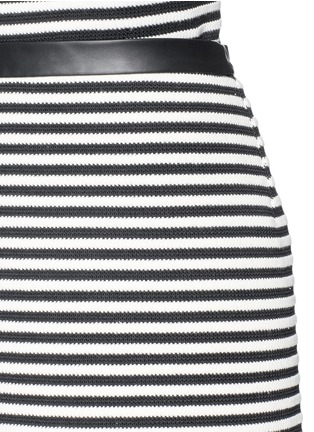 Detail View - Click To Enlarge - T BY ALEXANDER WANG - Leather waistband twist stripe mini skirt