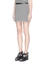 Front View - Click To Enlarge - T BY ALEXANDER WANG - Leather waistband twist stripe mini skirt